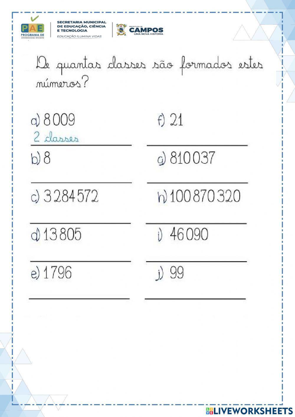 Ordens e classes Ordens e classes