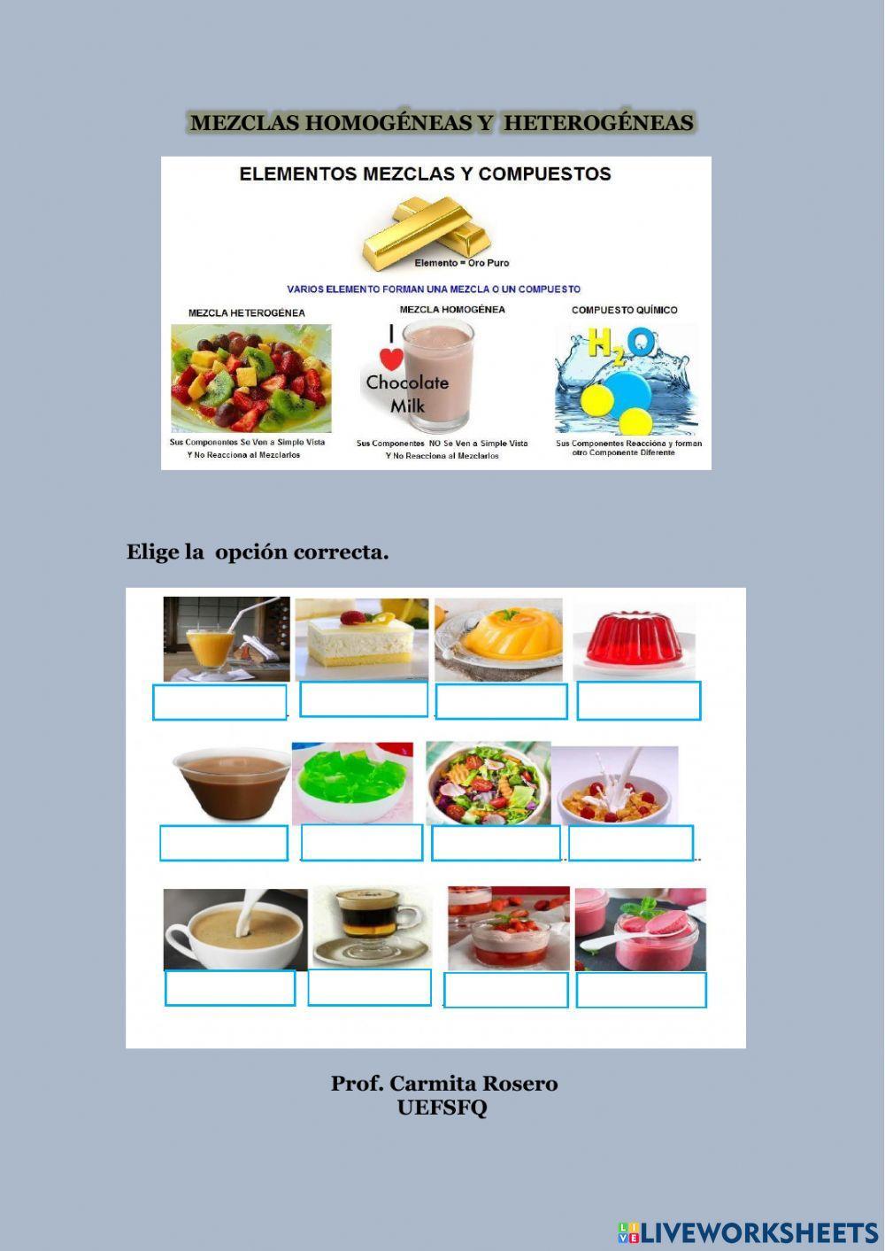 Mezclas Homogéneas y heterogéneas