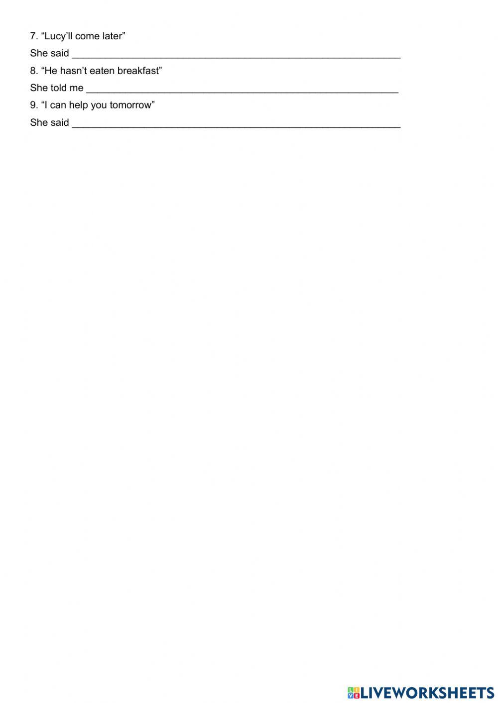 Vocabulary of Global issues and reported speech