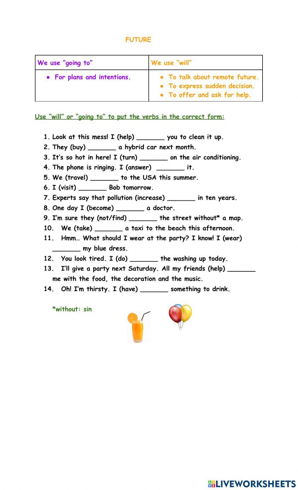 Future (will- going to)