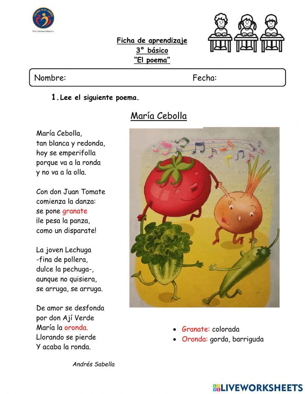 Ficha de aprendizaje -El poema 2- Ficha de aprendizaje -El poema 2-