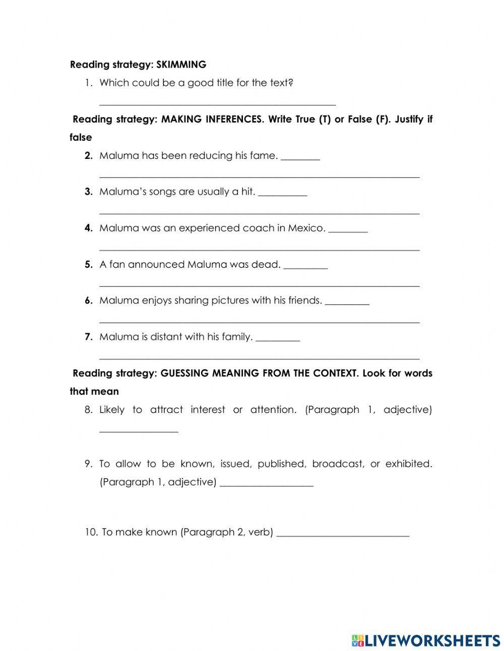 Reading Comprehension