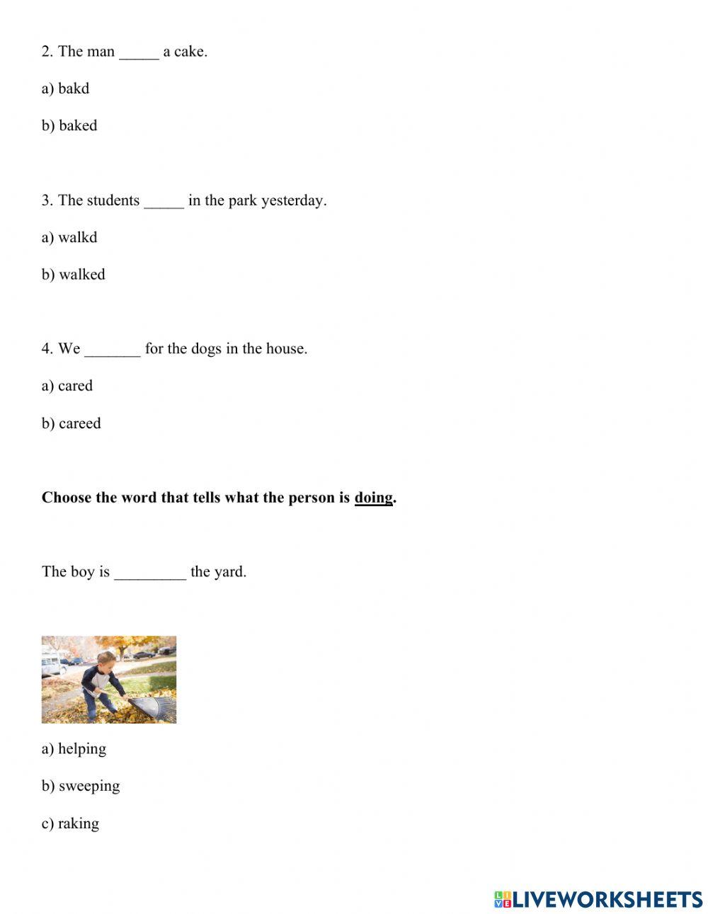 Grade 1 Summer Term Exam Grammar and Mec