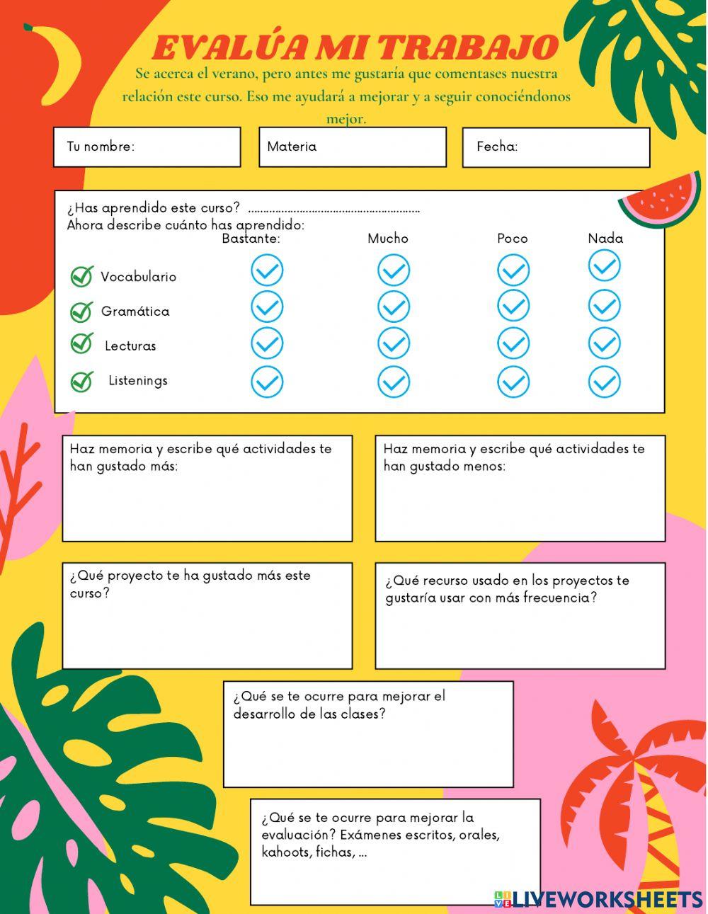 Evaluación del Profesor-a