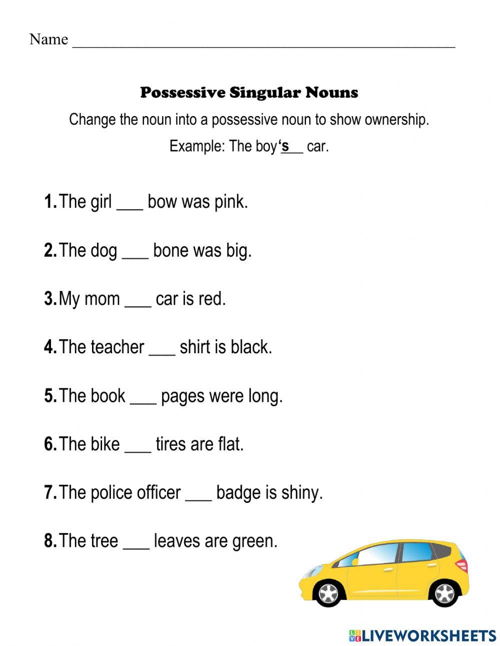 Possessive Singular Nouns