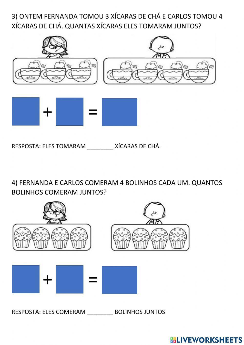 Números vizinhos E ADIÇÃO