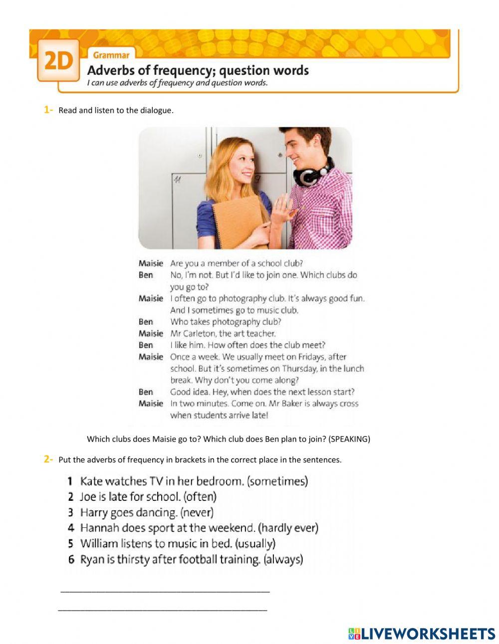 Adverbs of frequency