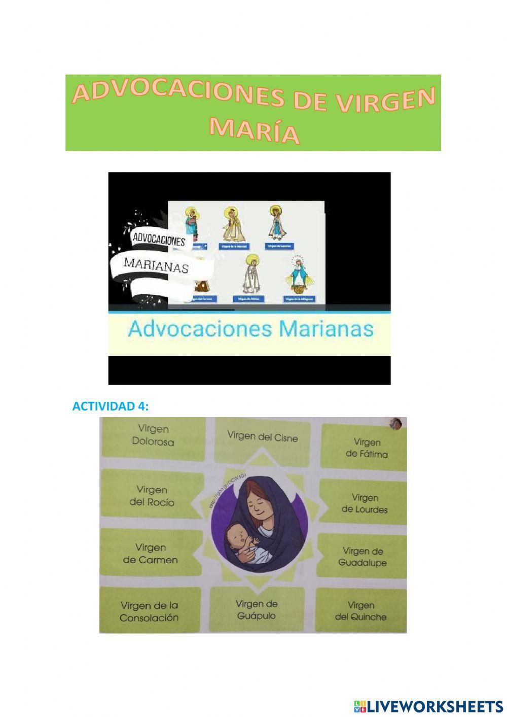 María Madre de la Iglesia y Advocaciones