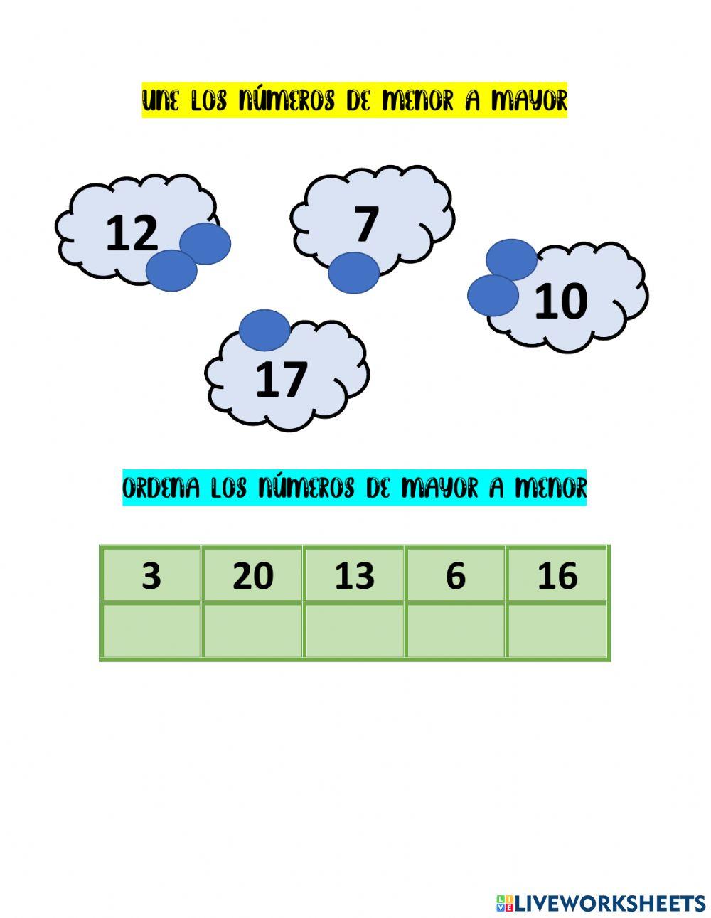 Ordenar de menor a mayor y viceversa