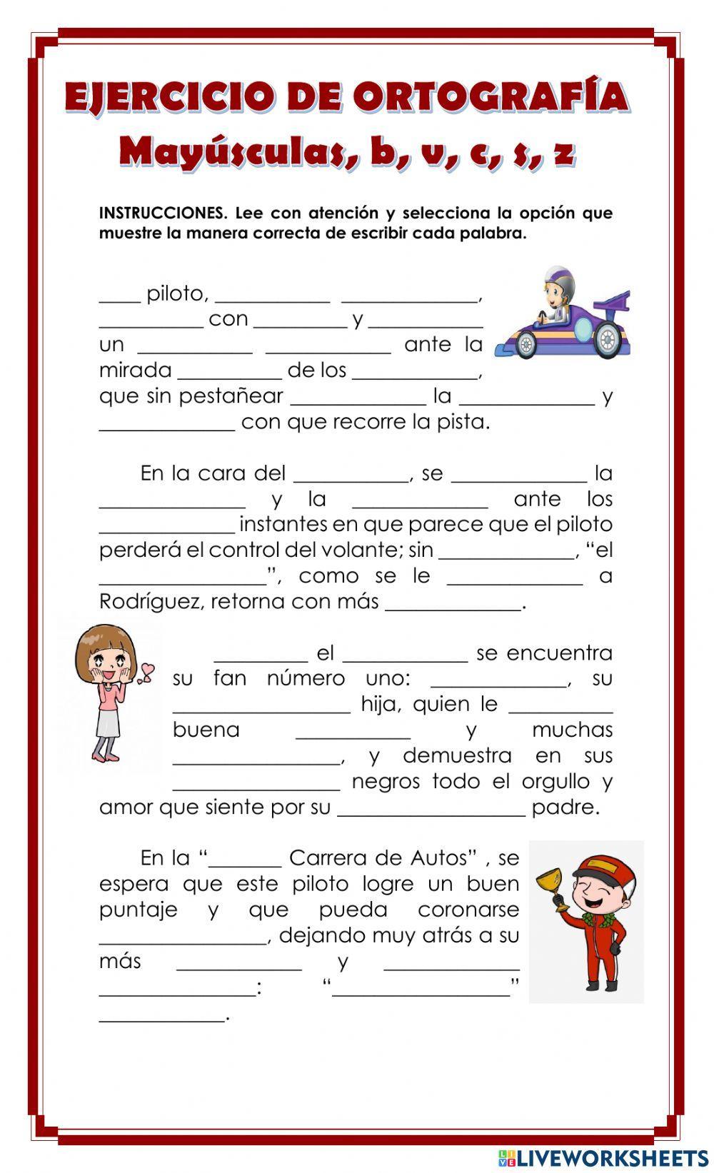 Ejercicio de ortografía