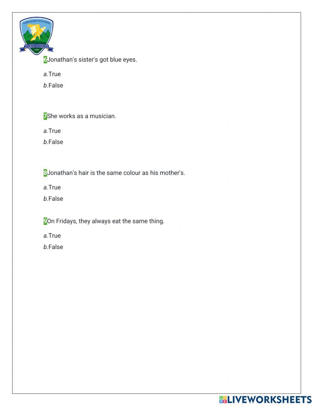 Práctica ICFES ingles (true or false)