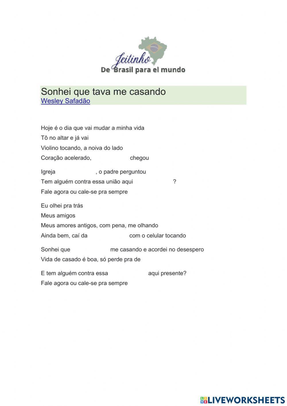 Sonhei que tava me casando