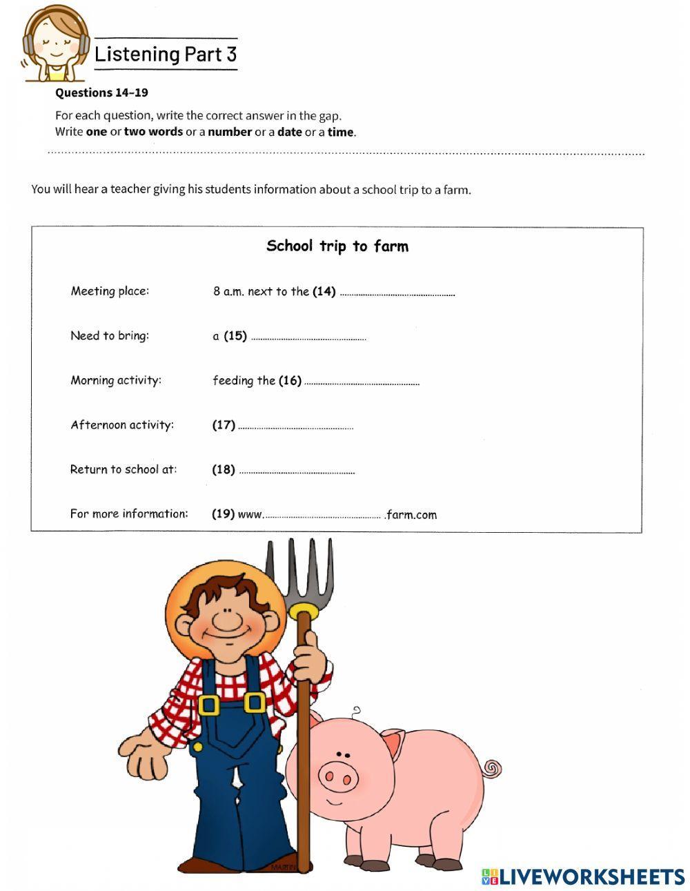 PET Listening Test 2020