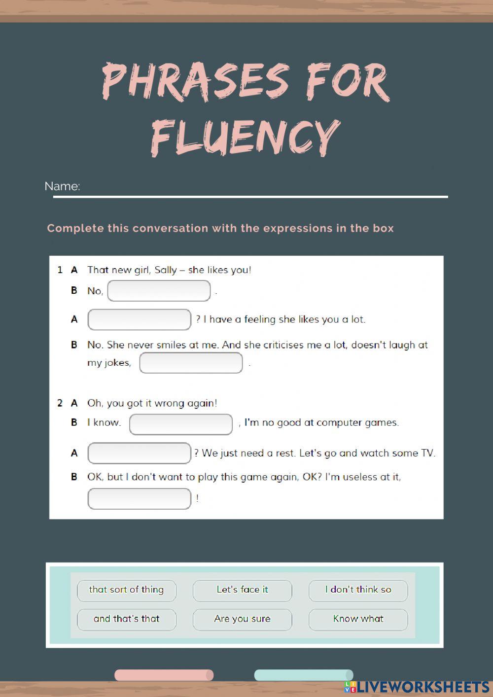 Phrases for fluency
