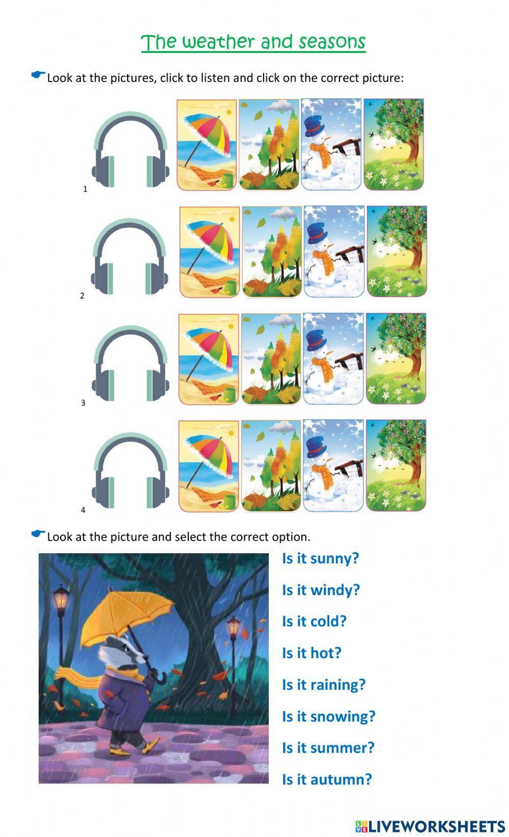 The weather and seasons