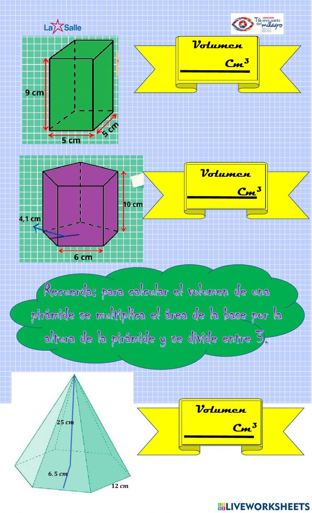 Volumen prismas y pirámides