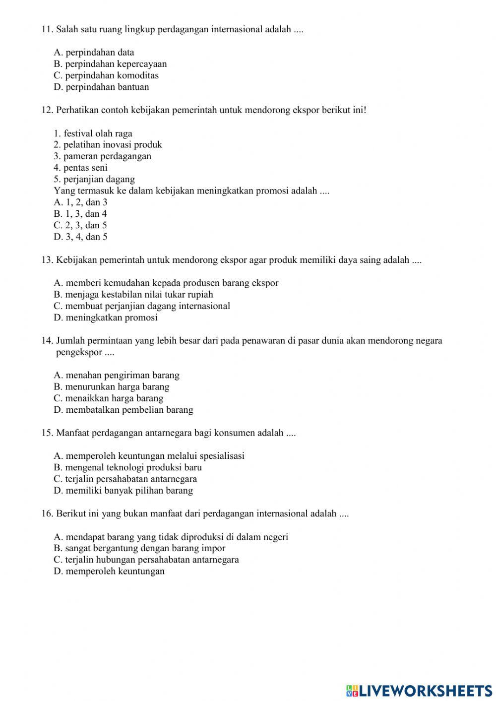 Soal pat ips kelas VIII