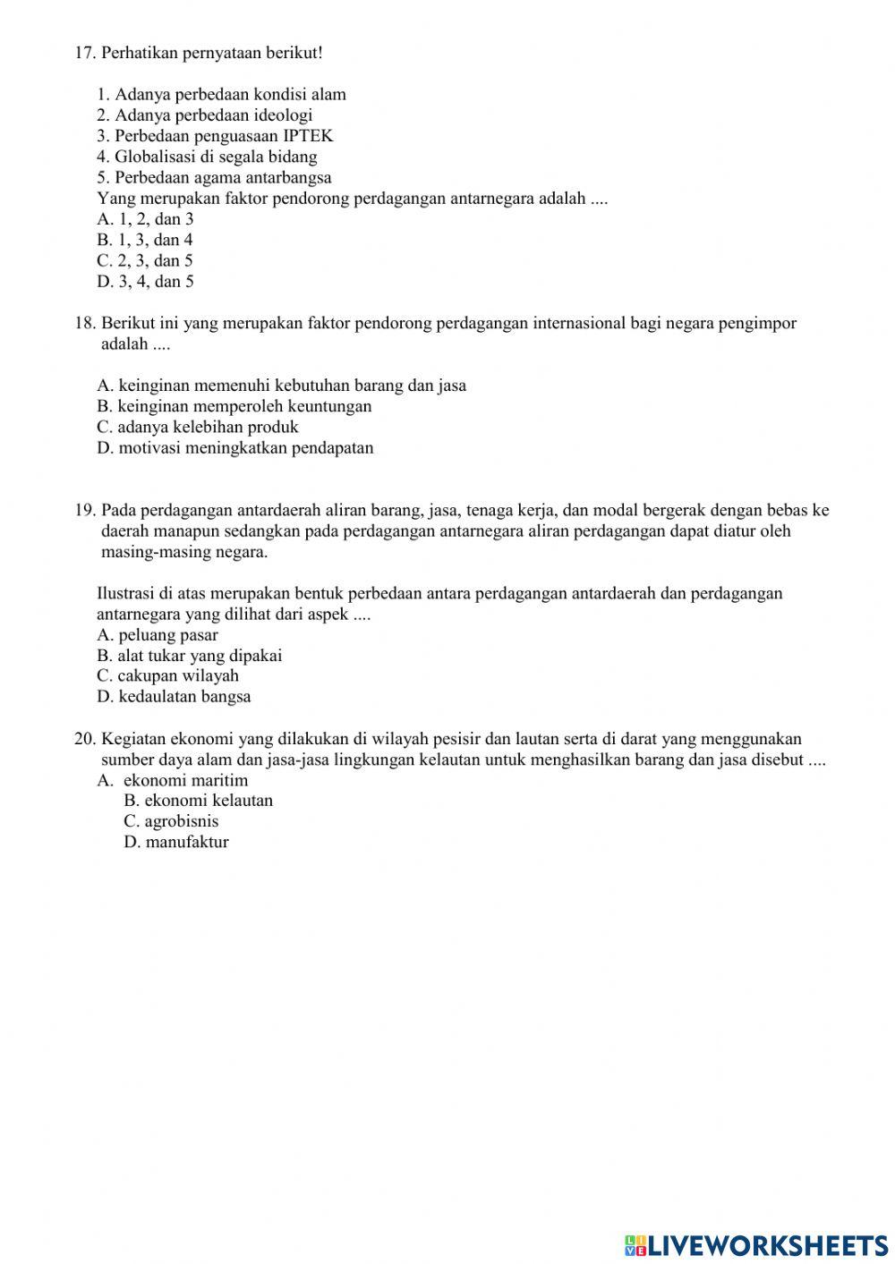 Soal pat ips kelas VIII