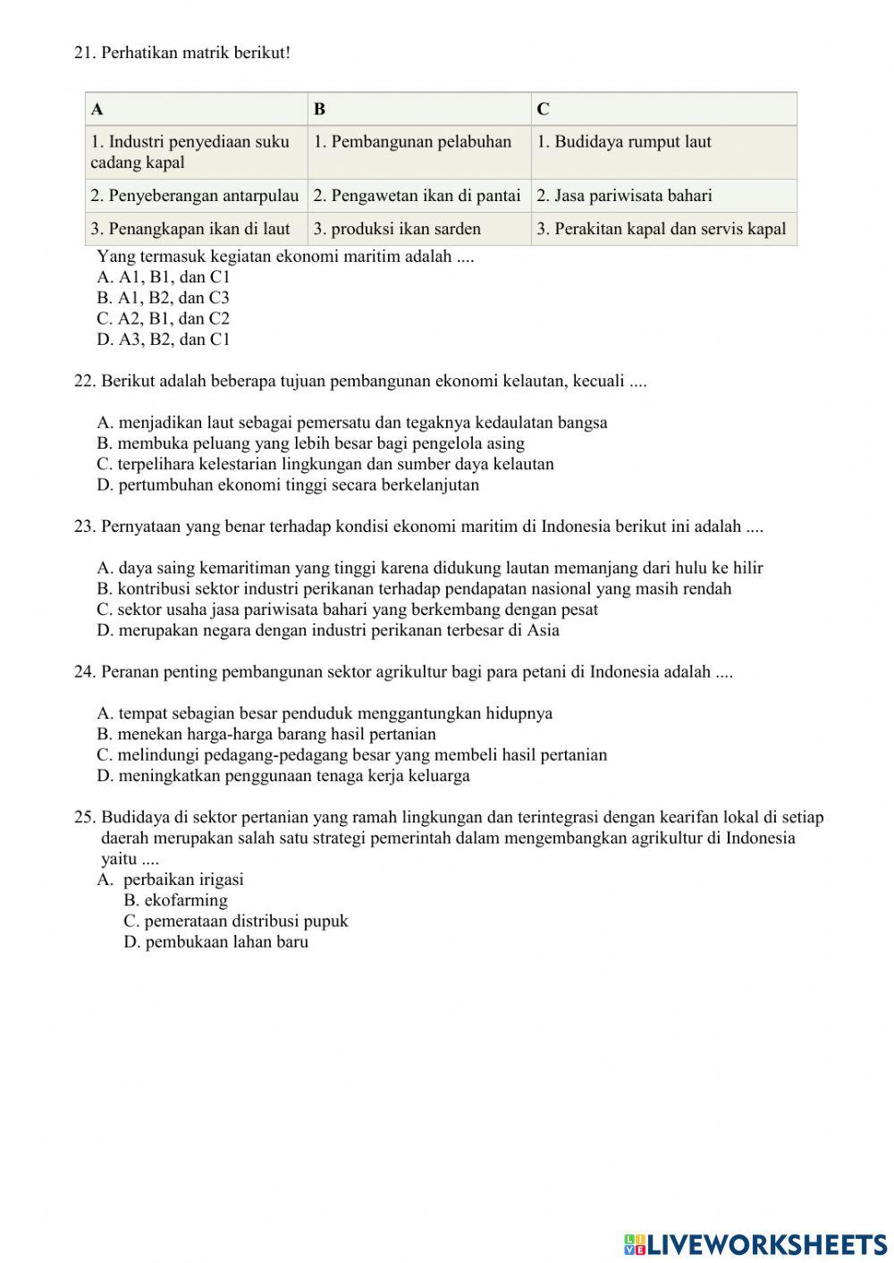 Soal pat ips kelas VIII