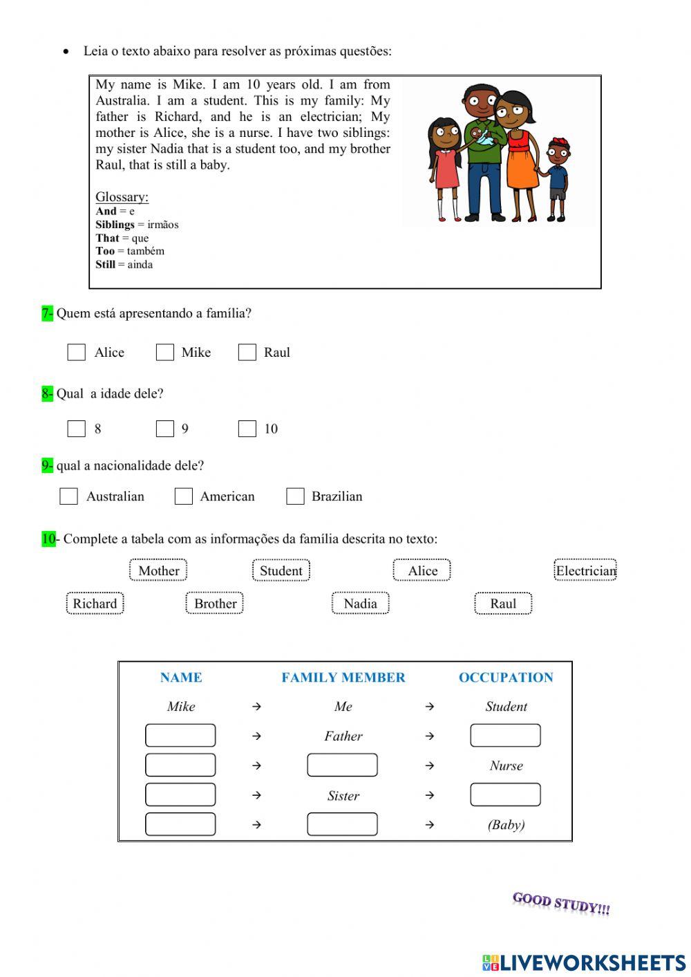 6° ano - INGLÊS - REVISÃO 2° BIMESTRE- 10-06-21-