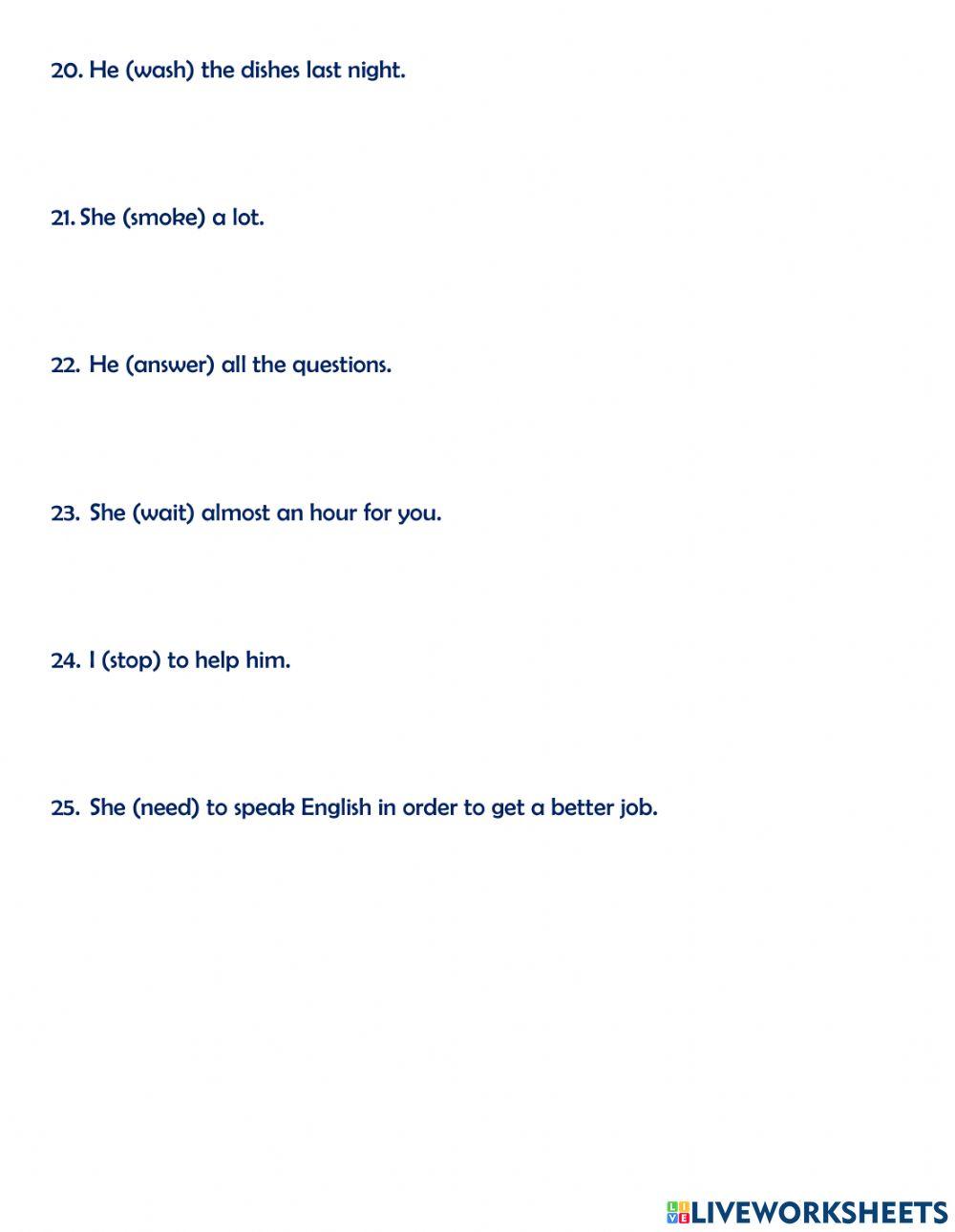 Simple past regular verbs