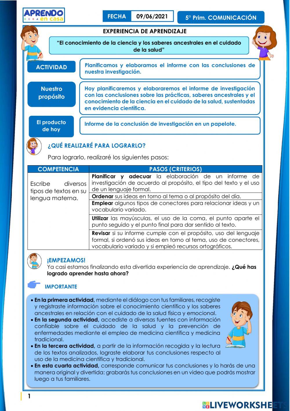 Planificamos y elaboramos el informe con las conclusiones de nuestra investigación.