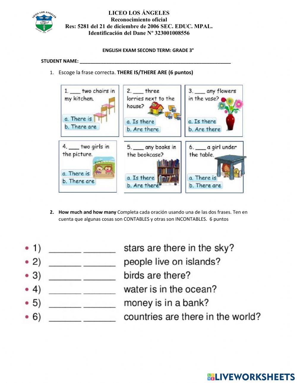 English test second t