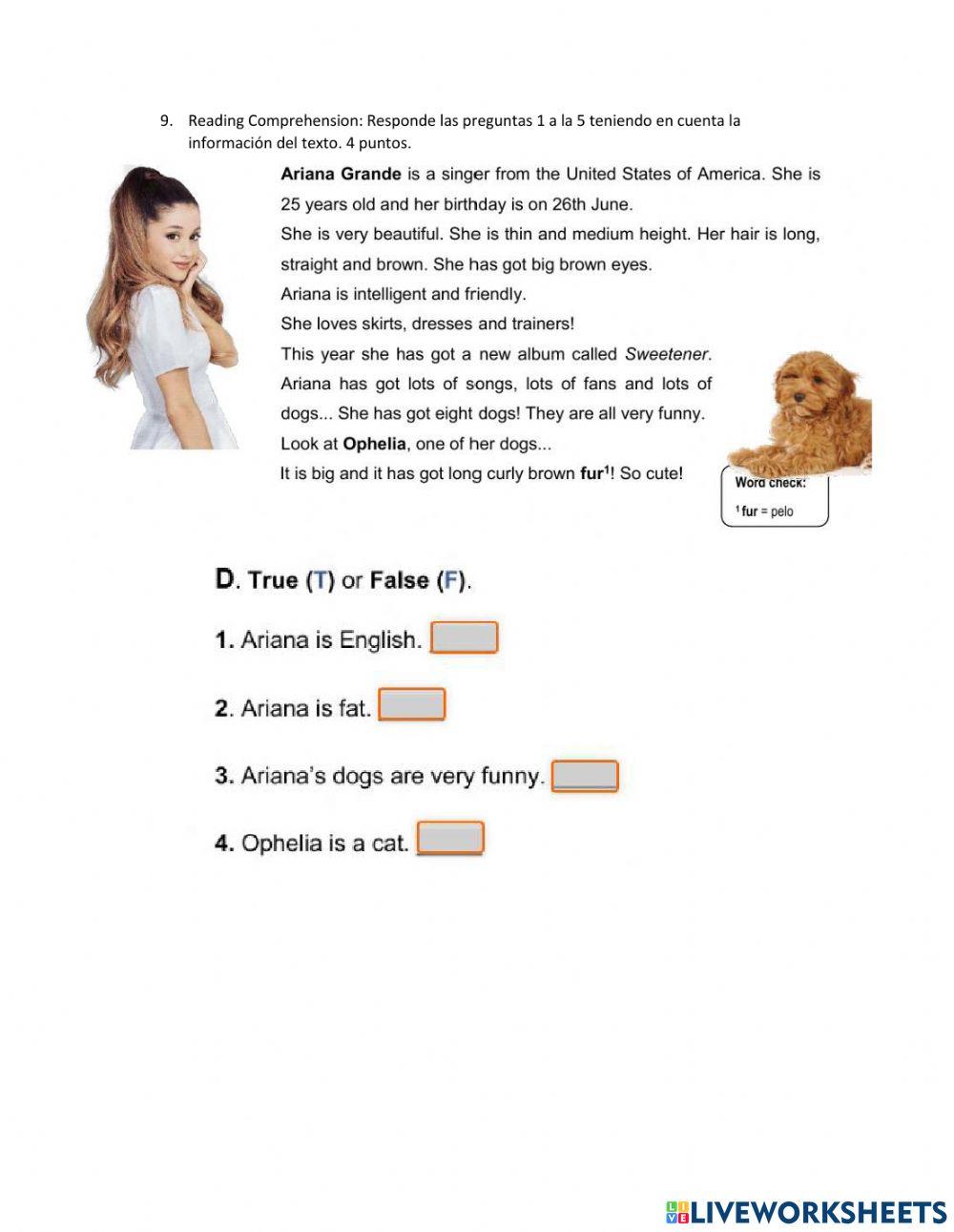 English test second t