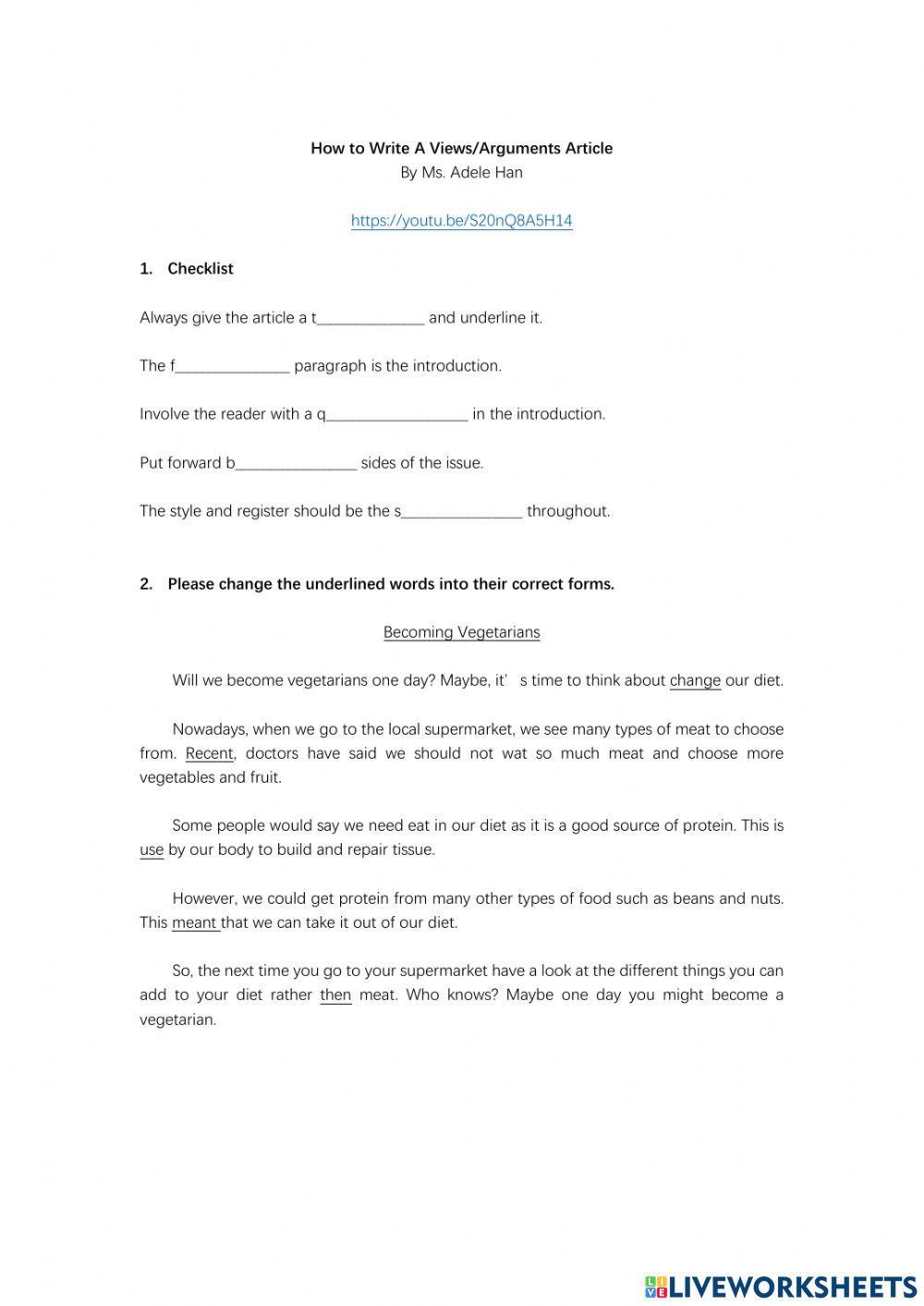 How to write a views-arguments article