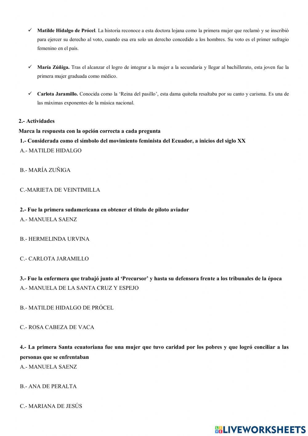 Ecuatorianas destacadas