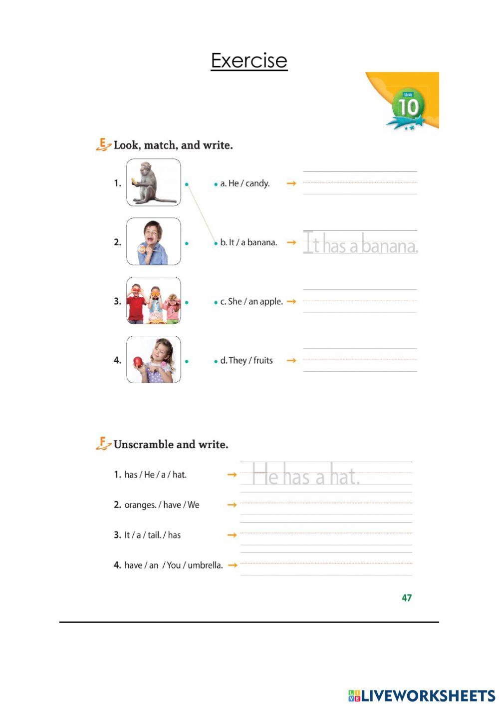 Exercise Grammar interactive worksheet | Live Worksheets