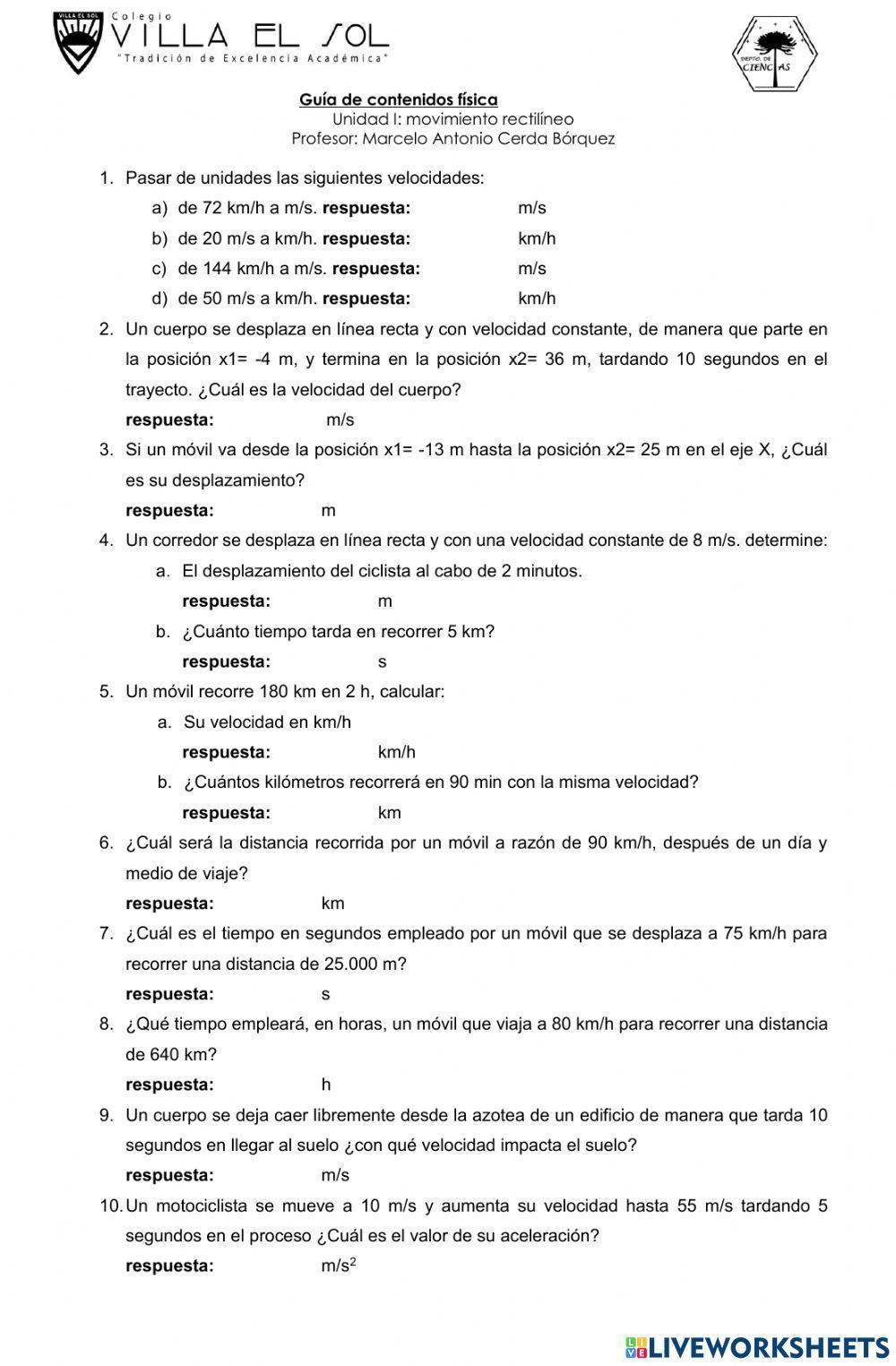 Movimiento rectilíneo