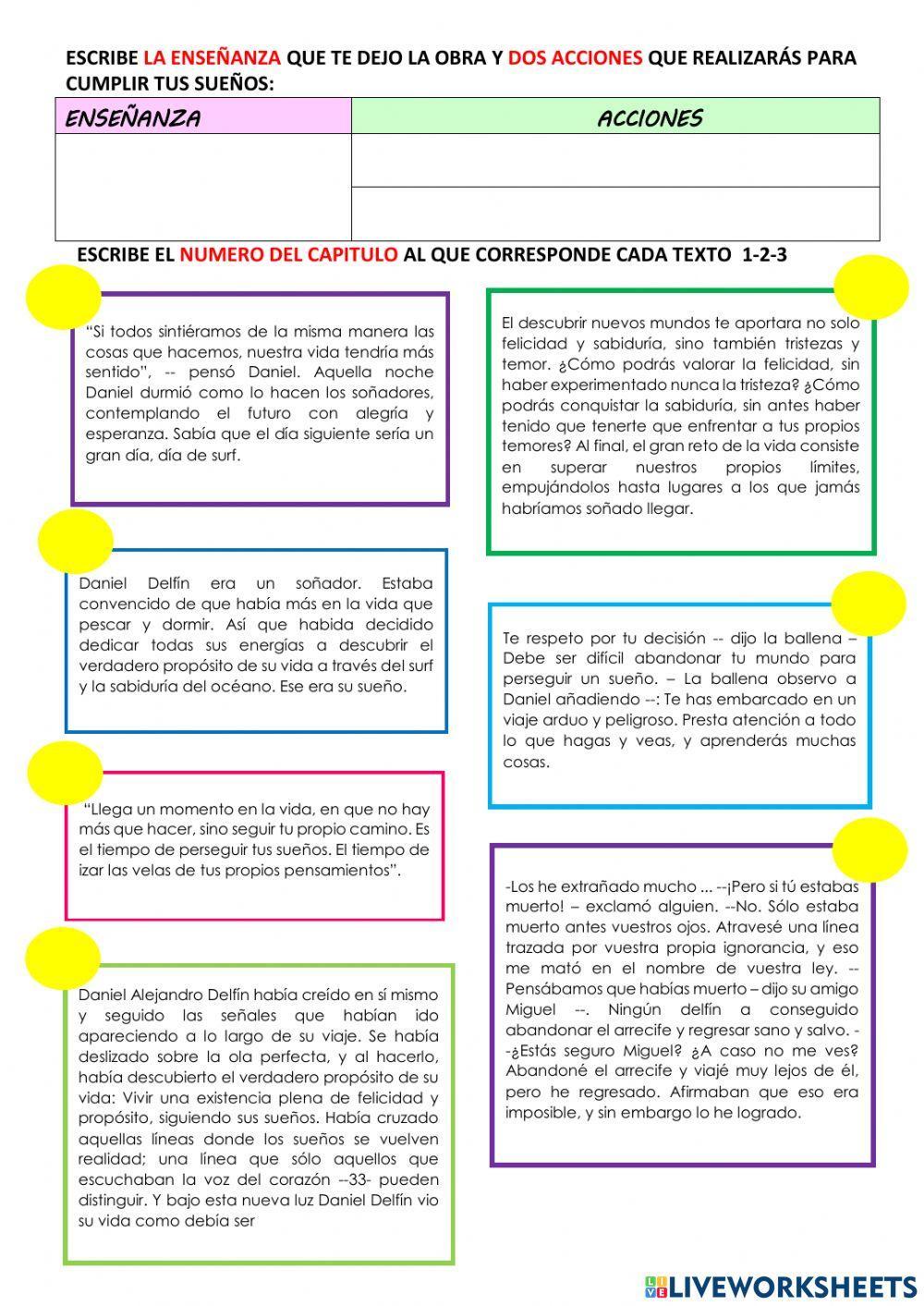 Comprensión obra -el delfín-