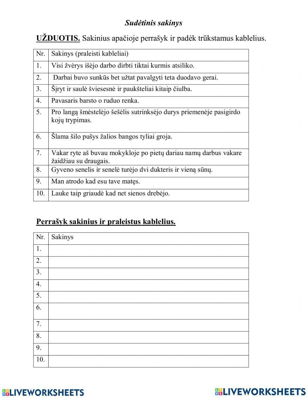 Sudėtinio sakinio skyryba