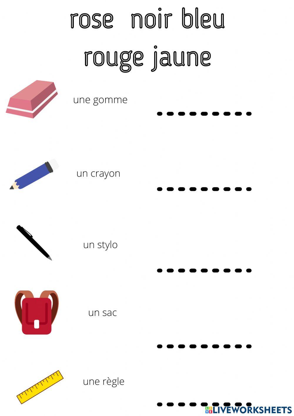 Adjectifs de couleur