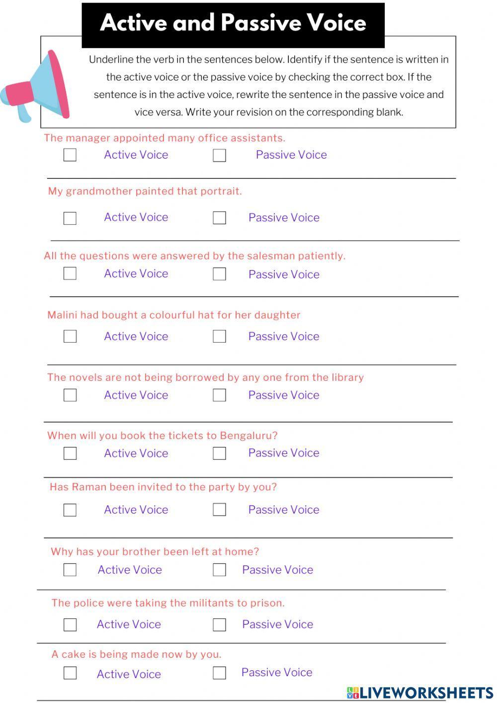 X - active & passive voice
