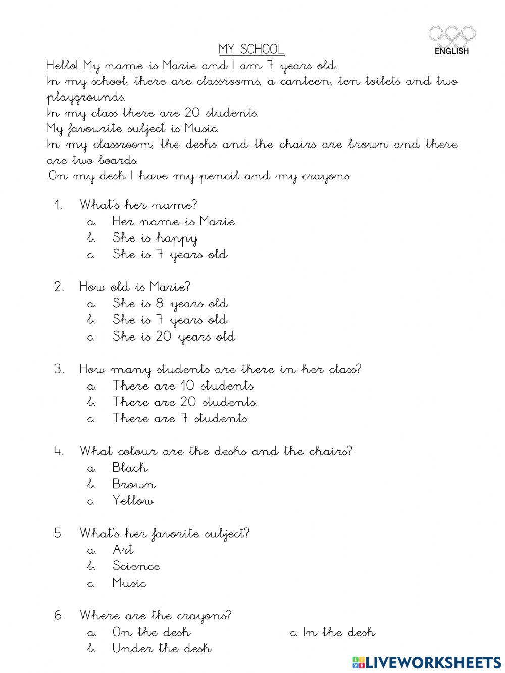 Reading comprehension