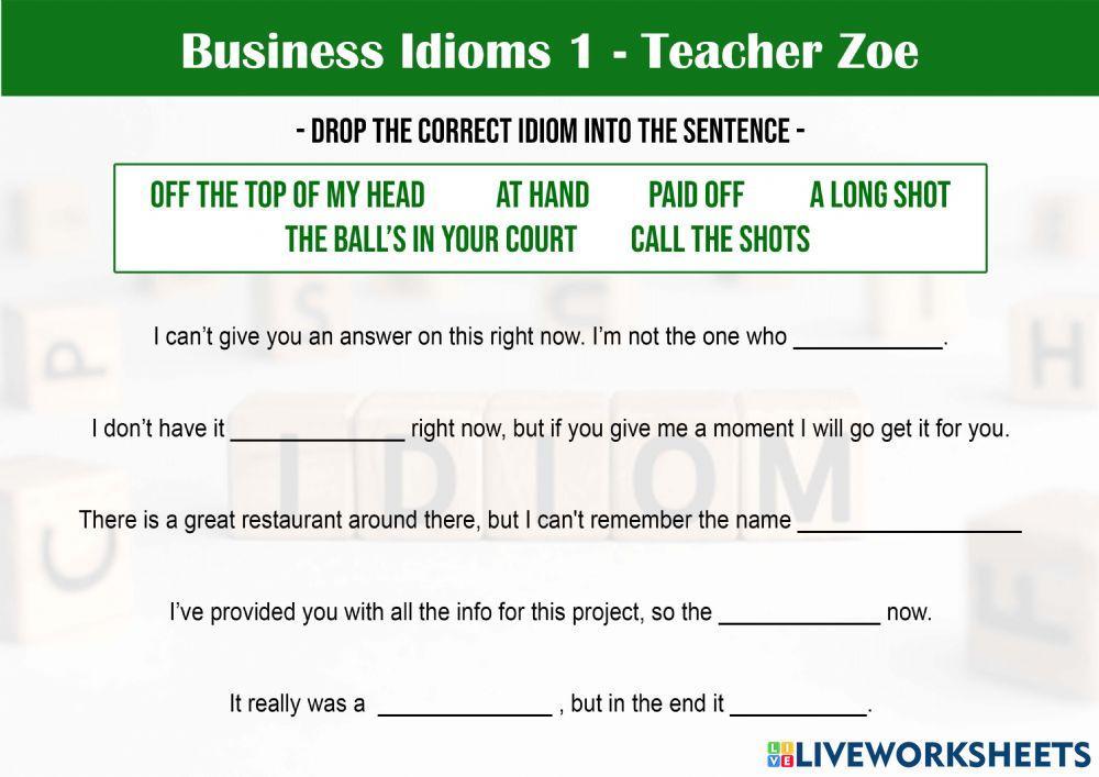 Business Idioms 1