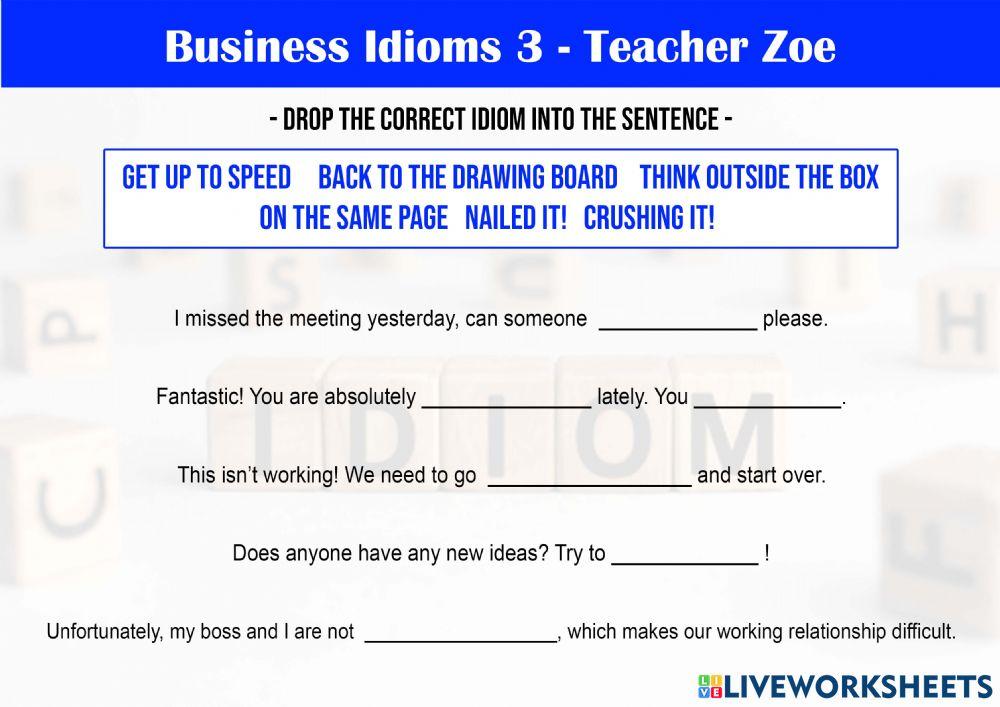 Business Idioms 3