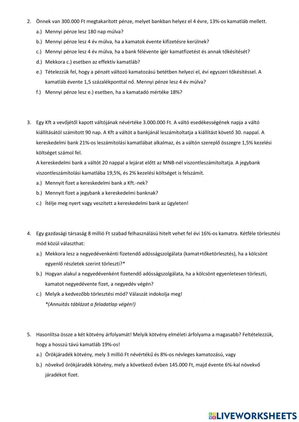 Év végi záródolgozat