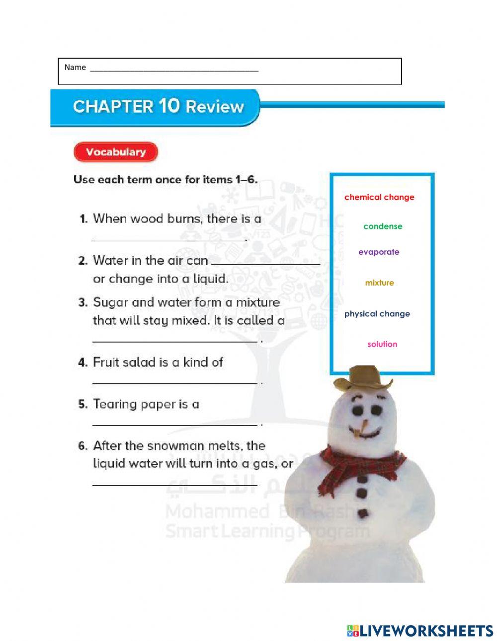 Mixtures Chapter 10 Review