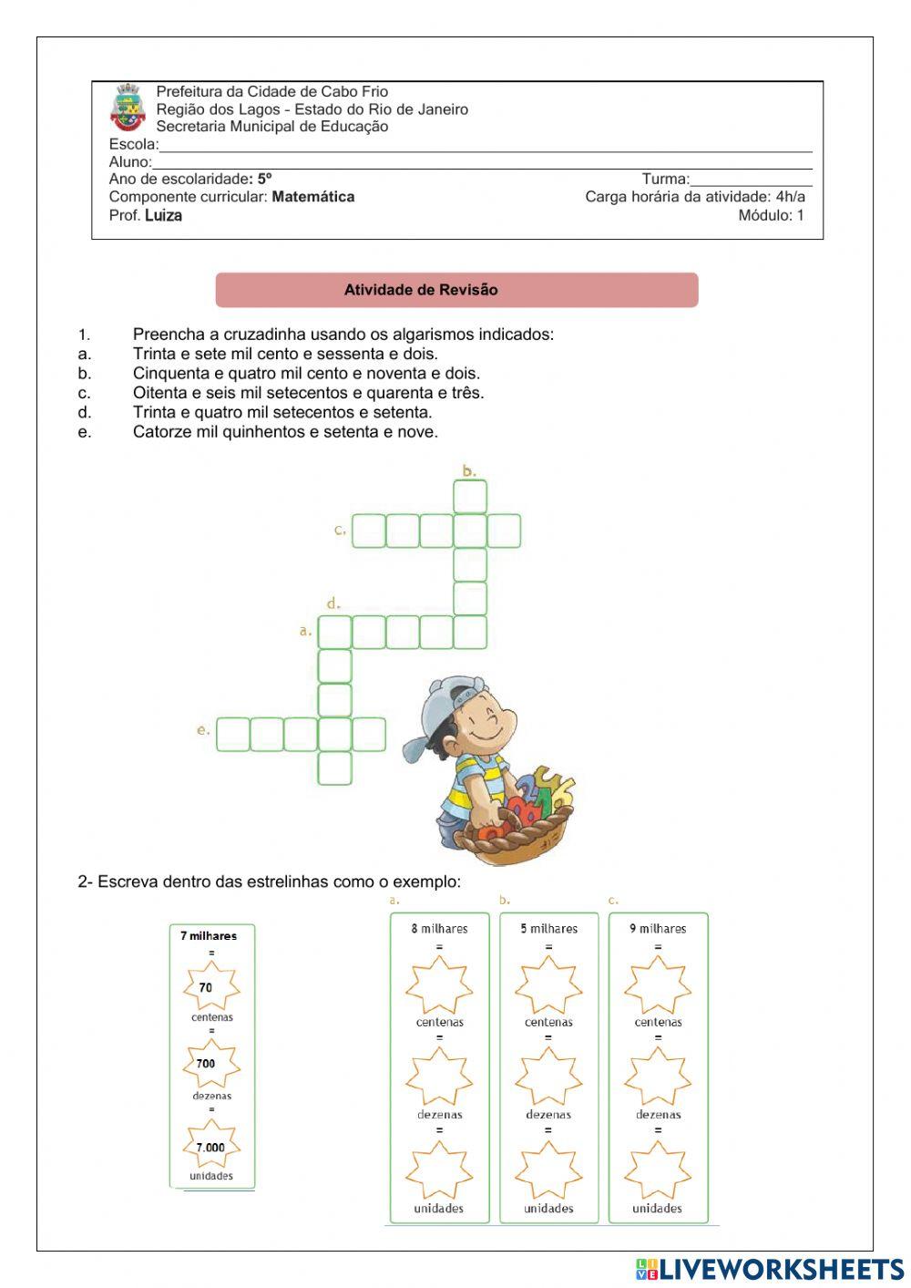 Matemática Revisão Worksheet Live Worksheets Matemática Revisão Worksheet Live Worksheets