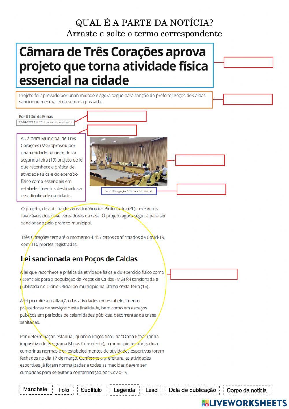 Qual é a parte da notícia?