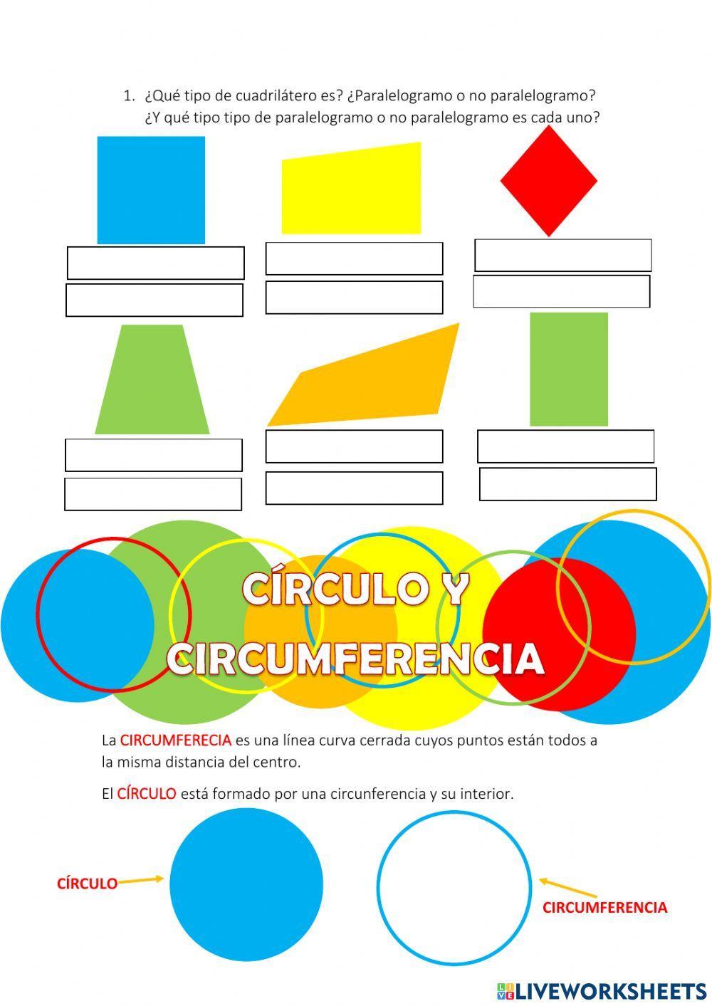 Triángulos, cuadriláteros, círculo, circunferencia y cuerpos redondos