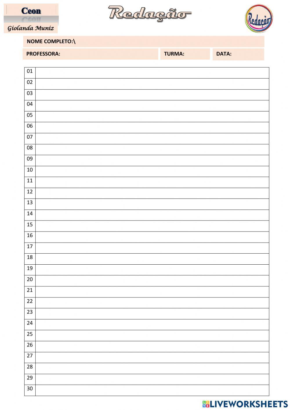 Avaliação diagnóstica de redação