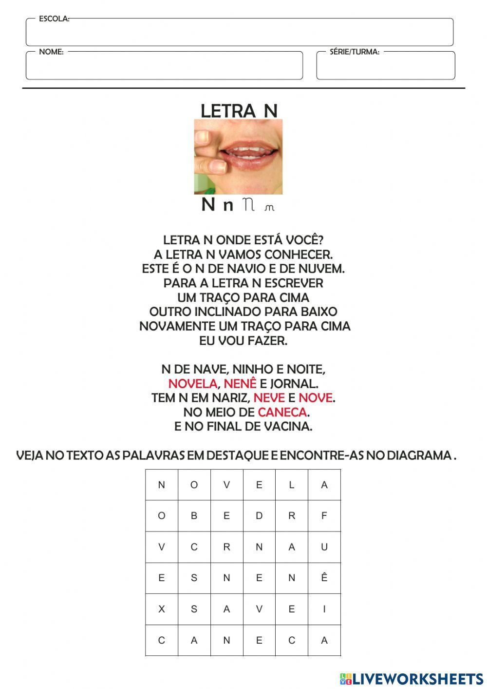 Letra N