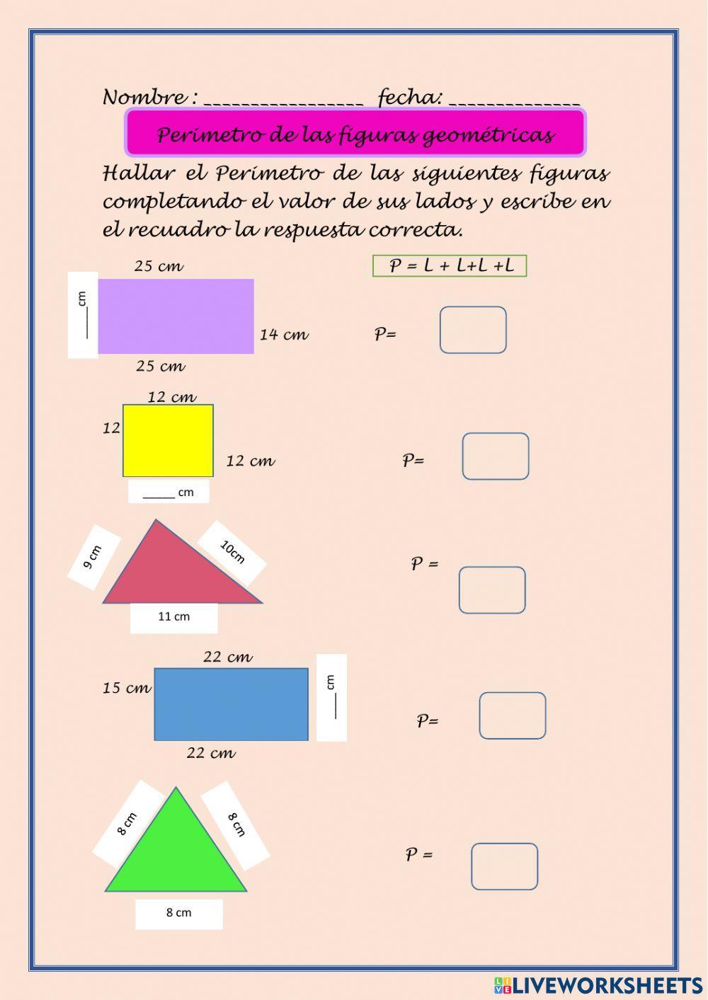 Perimetro de figuras  geométricas