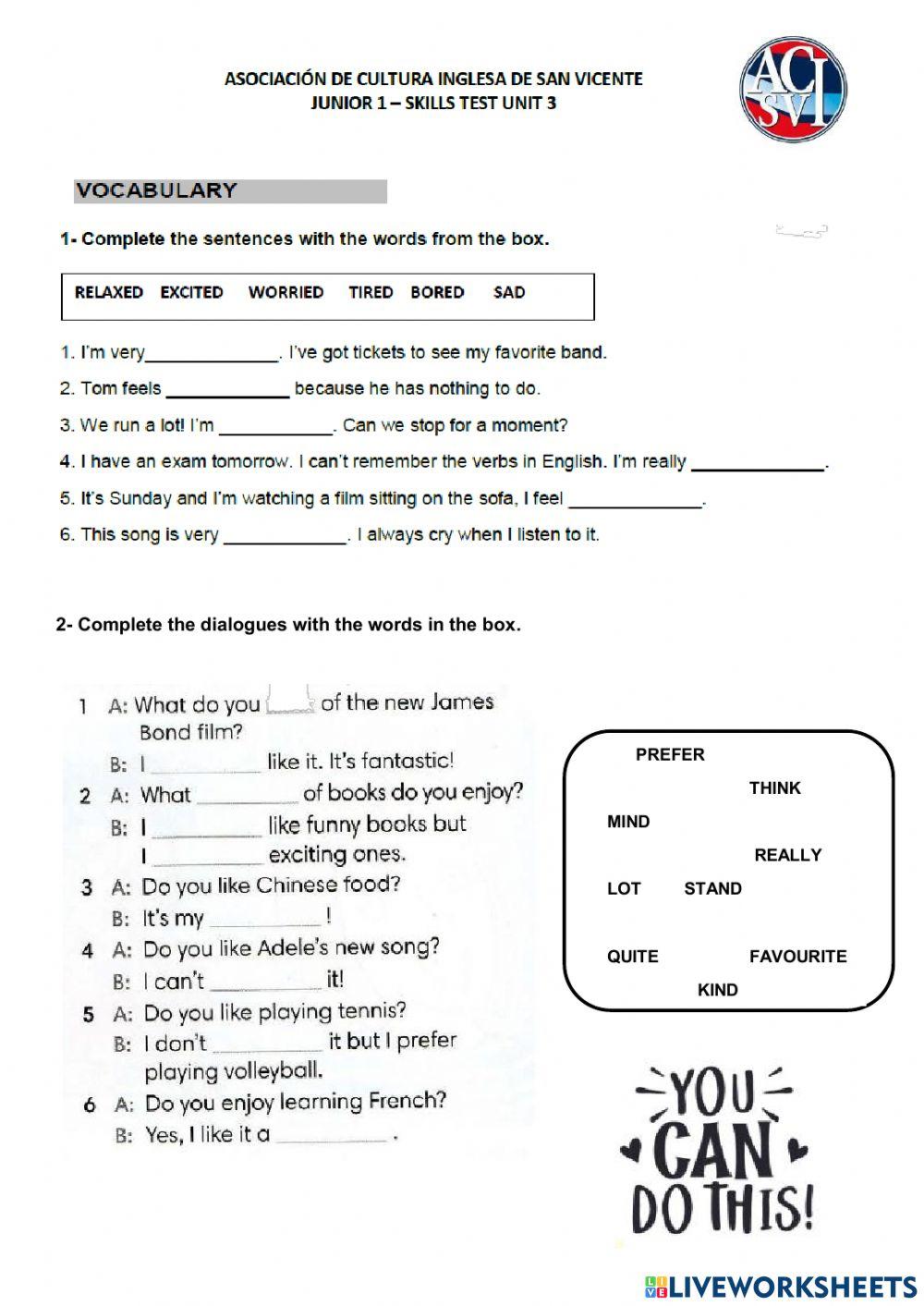 Skills Test Junior 1