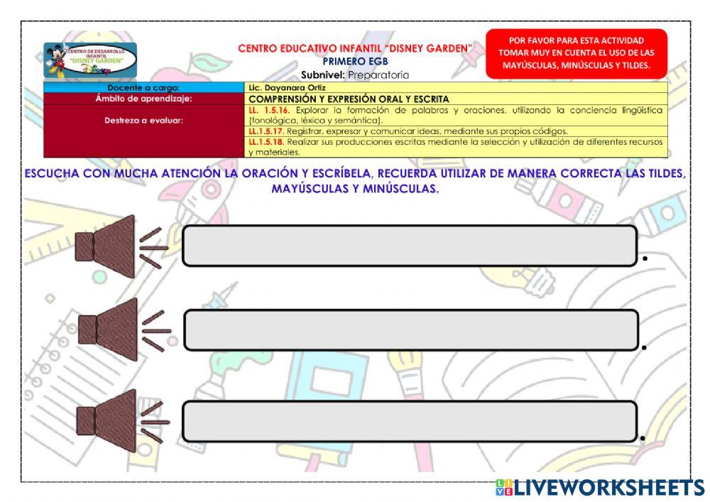 Oraciones con M, P y S 1057401 Dayanara Ortiz Live