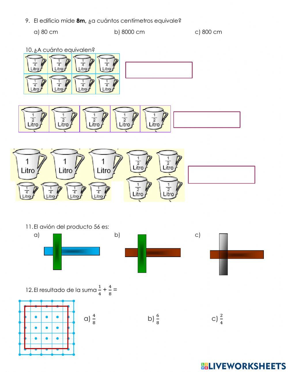 Cuestionario de Matemáticas - 2